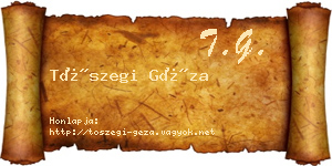 Tószegi Géza névjegykártya