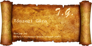 Tószegi Géza névjegykártya