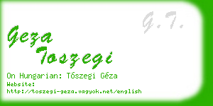 geza toszegi business card
