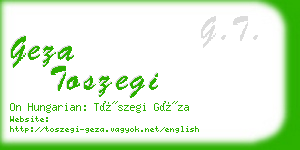 geza toszegi business card